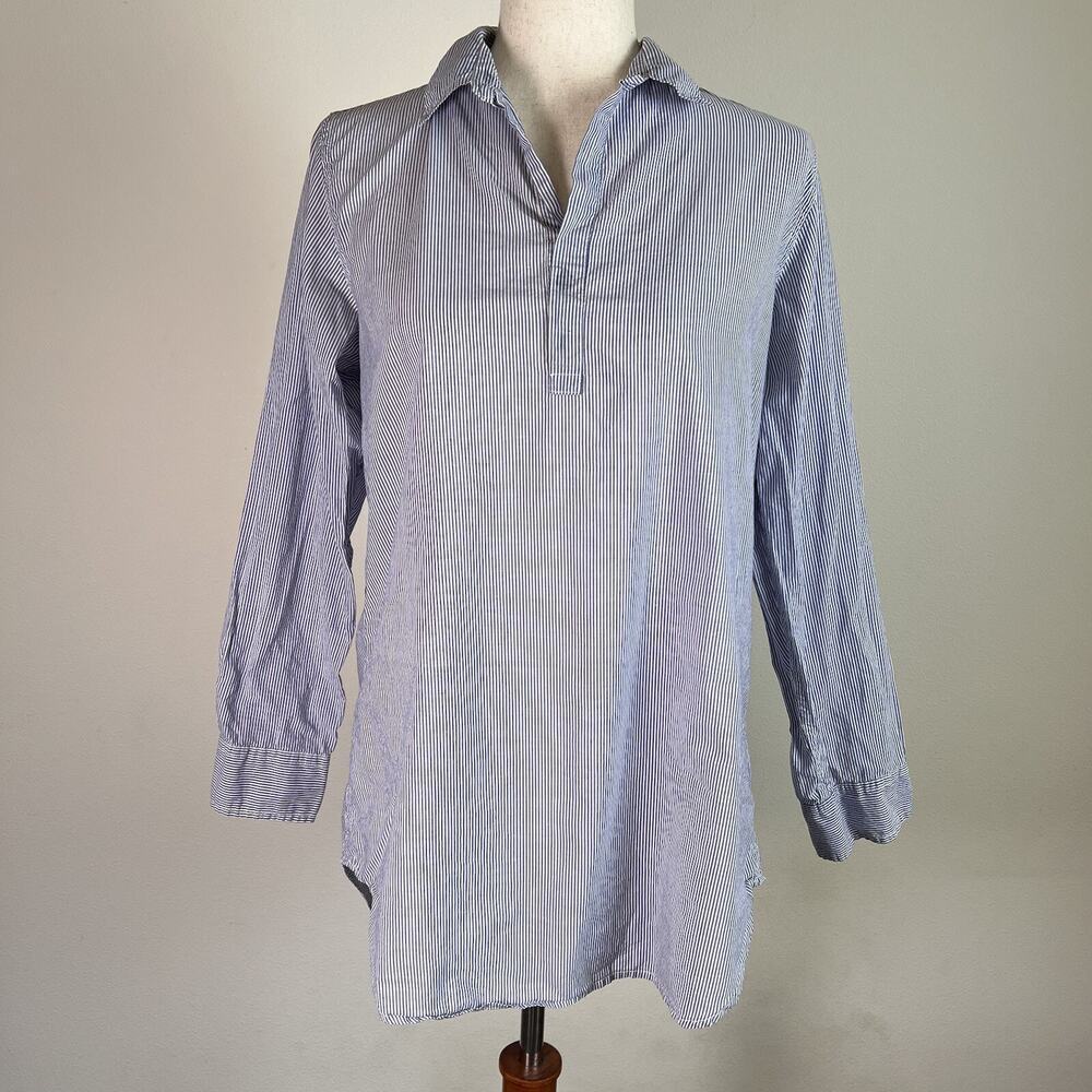 American Colors by Alex Lehr Shirt Women's Small* Blue Striped Collared